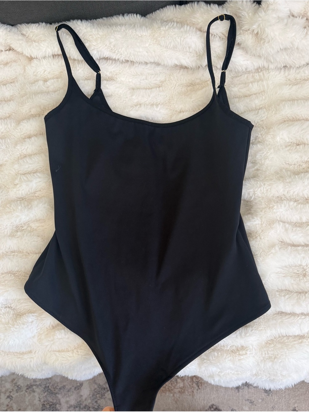 Free People Black Slim Spaghetti-Strap Bodysuit